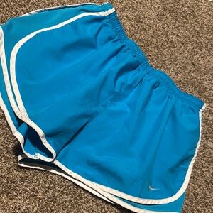 Nike Tempo Dri-Fit shorts (womens’ XL) - EUC! Aqua blue & white.